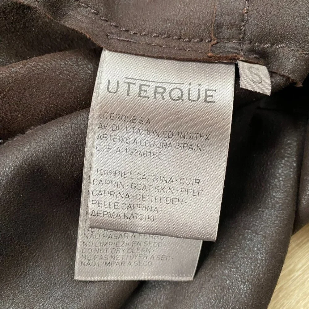 Vintage Uterque Long Suede Jacket Brown